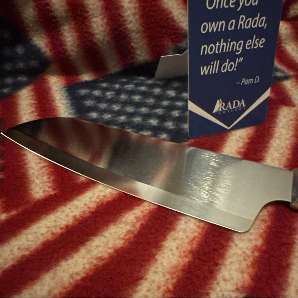 Rada Cutlery Cooks Knife 
6 1/4” Blade
10 7/8” Overall
Effortlessly chops